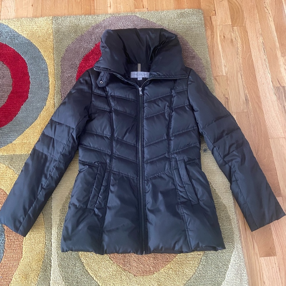Marc New York Andrew Marc Black Puffer Quilted Coat Winter Down Jacket Small